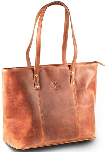 MATADOR Shopper Tasche Damen Groß Leder #PARIS, elegante Schultertasche für Büro, Arbeitstasche mit viel Platz, Hobo Bag, Tote Bag oder Beuteltasche, Perfekter Damen-Shopper für Alltag