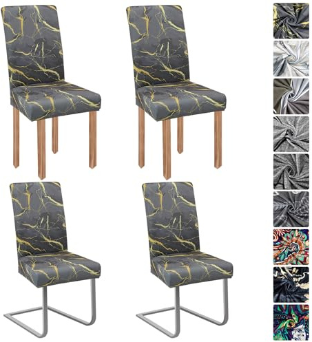 jabeick Stretch Stuhlhussen 4er Set Stuhlbezug Stuhlhussen Schwingstühle | Elastische Hussen für stühle Abnehmbarer Waschbarer für Restaurant Hotel Bankett