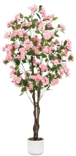 Virimolo Arbre à Osmanthus Artificiel 150 cm, Osmanthus Rose à 3 Tiges en Bois, Feuilles en Tissu Polyester, Plante Artificielle pour Décoration Intérieur Extérieur Maison Jardin Balcon