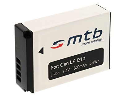 Ersatz-Akku LP-E12 LPE12 für Canon EOS 100D / EOS M, M2, M50, M100 / EOS Rebel SL1 / PowerShot SX70 HS [Li-Ion / 800mAh / 7.4V / Infochip]