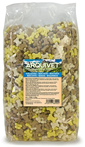 Arquivet, Biscuits, Hundekekse, Snacks für Hunde, Mini Vanilleknochen, Leckereien, Leckereien und Leckereien, Ergänzungsfuttermittel, 2,5 kg