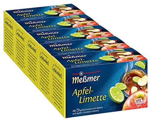 Me?mer Apfel-Limette, 20 Teebeutel, 5er Pack