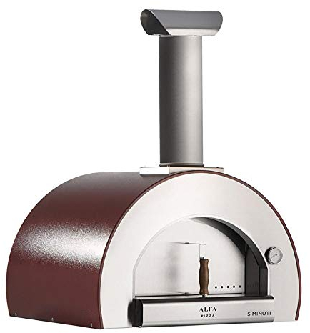Alfa Forno a Legna da Esterno Cottura Diretta in Acciaio Pizza 5 Minuti Top Rosso Antico