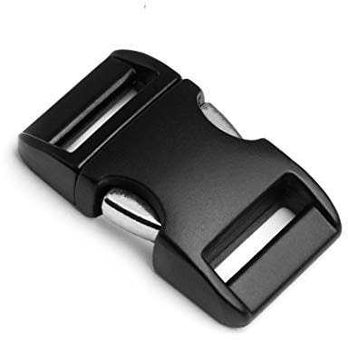 Ganzoo Metall-Klickverschluss Alumaxx, Set 2 Stück, 3/4 Klippverschluss/Steckschließer/Steckverschluss für Paracord-Armbänder, Hunde-Halsbänder, Rucksack, pulverbeschichtet, Farbe: schwarz matt