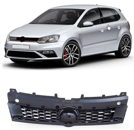 TVP Trade Vehicle Parts.co.uk Compatible With Front Bumper Main Grille With Red Trim Vw Polo Gti 2014-2017