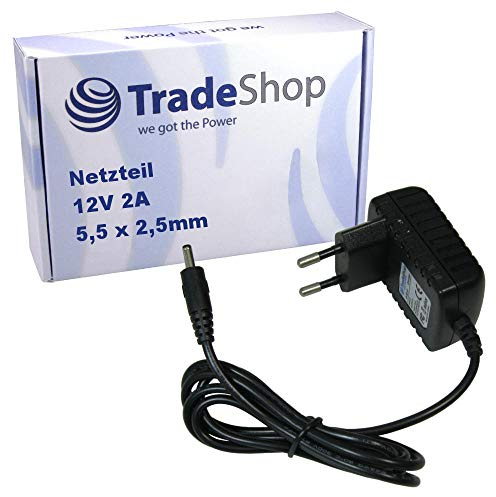 Trade-Shop 12V 2A 5,5x2,5mm Universal Netzteil Stromadapter 1,2m für T-Com Speedport W501 W501V Eumex 300 IP 300IP Speedport Bridge W100 W101 T-Sinus 154 1045