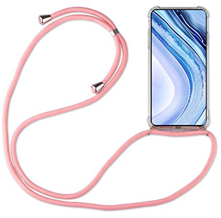 betterfon Hülle Kompatibel mit Xiaomi Redmi Note 9 | Handykette Smartphone Halskette Hülle mit Band | Handyhülle mit Kordel zum Umhängen Kompatibel für Redmi Note 9 | Rosa