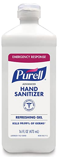 Purell Advanced Hand Sanitizer Refreshing Gel, Clean Scent, 16 fl oz Flip Cap Bottle (Pack of 12) - 9636-12-S