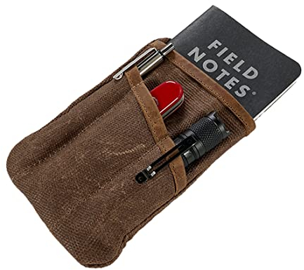 Hide & Drink, Multitool-Tasche, handgefertigt, aus gewachstem Segeltuch und Vollnarbenleder – strapazierfähige Tasche für Kleingeld, persönliche Gegenstände, Organizer, Aufbewahrung – Honigbraun