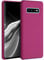 kwmobile Hülle kompatibel mit Samsung Galaxy S10 Plus / S10+ Hülle - Silikon Handy Case - Handyhülle weiche Oberfläche - kabelloses Laden - Himbeer Pink