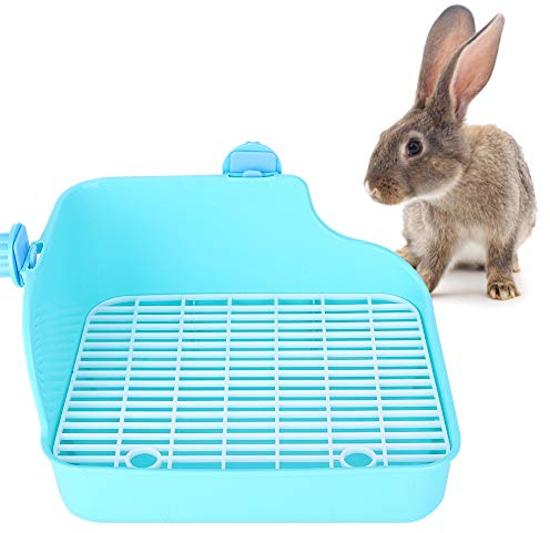 Pssopp Kaninchen Toilette Tablett Quadrat Kleintierstreu Tablett Haustier Ecke Toilette Haus Töpfchen Trainer für Chinchilla Meerschweinchen Häschen Frettchen