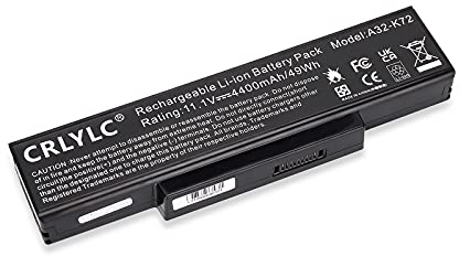 CRLYLC A32-K72 A32-N71 Batterie pour ASUS K72 K72F K72J K73S K73SV N71 N71J N73S N73SV X73S X77 A72 A72D K72D A73S K72DR K72DY K72JK K72JR K72JV N71JV N71V N73 N73J X73E X73 X73BY X73SD X73SV X73T