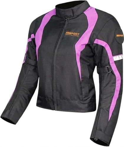 Veste Moto Imperméable Femme, Veste avec Doublure Amovible et Protections