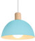 iDEGU Ø20cm Hängelampe Retro E27 LED Hängeleuchte Moderne Skandinavisch Deckenleuchte aus Metall Holz Pendelleuchte für Schlafzimmer Esszimmer Küche Restaurant (Blau, 1 Stück)