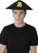 Sombrero Chino Mandarín de Fieltro o Satén para Disfraz de Oriental, Carnaval y Fiesta Temática, Talla única (Talla única, HJ-10-NEGRO)