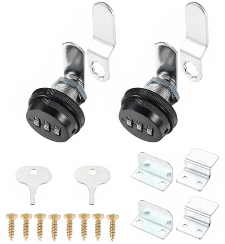 Lpraer 2 Stück Briefkastenschloss Zahlenschloss Passwort Schubladenschlosss Schrankschloss Möbelschloss Spindschloss aus Zinklegierung für Schrank Schublade Briefkasten - 20mm