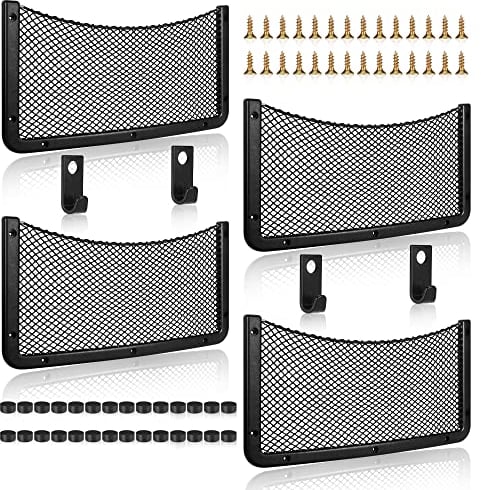4 PCS Bolsa de Red para Maletero Coche, Organizador para Almacenamiento, Multifuncional Red Maletero de Coche Asiento para Equipaje, Autocaravanas, Barcos, Hogar (42CM * 21CM(4PCS))