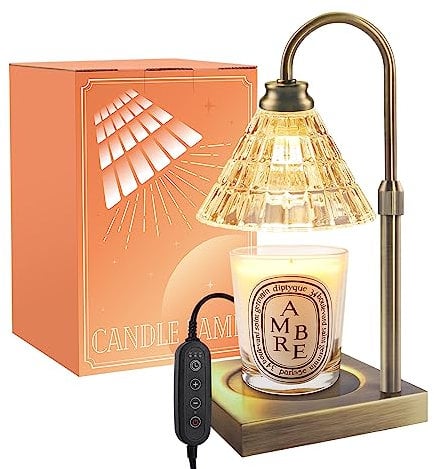 Makytwow Candle Warmer Lamp with Dimmer, 2H/4H/8H Timer, Compatible with Yankee Candle Large Jar Candle, Safety Night Lamp for Home Scented Jar Candles Heater