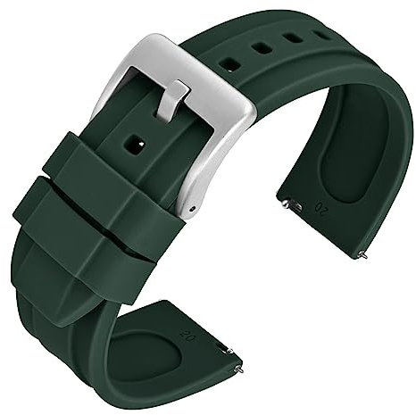 ANNEFIT Silicone Watch Bands 22mm, Quick Release Waterproof Replacement Strap for Men Women (Dark Green)