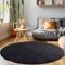 Homebyhome Kurzflor Teppich Wohnzimmer 160 cm Rund Schwarz - Waschbarer Teppich für Schlafzimmer, Esszimmer und Ideal als Küchenteppich - Flauschiger Teppich Extra Weich, Einfarbig, Rutschfest, Modern