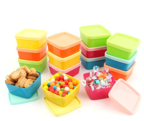 NVIYAM 15 Piezas Recipientes Pequeños con Tapas de Plástico, Recipientes Herméticos Para Alimentos, Recipientes Pequeños para Congelador, Recipientes de Almacenamiento Pequeños