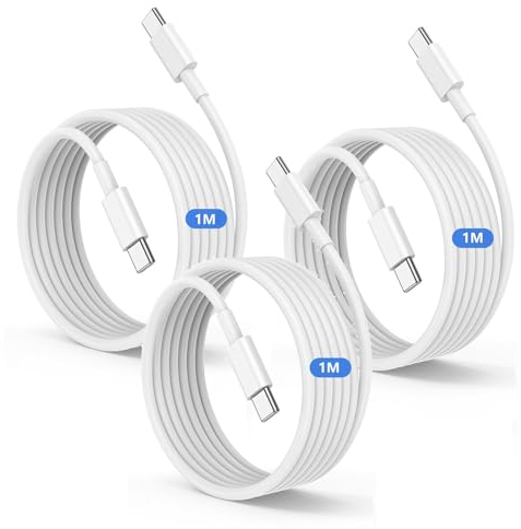 1M USB C Ladekabel for iPhone 15, Typ C Schnellladekabel, iPad Pro Schnellladung Kabel für Apple iPhone 15 Plus/15 Pro Max,MacBook Pro 2021/2020/2019, iPad 12.9/11 inch/Mini/Air, Samsung S24/S23
