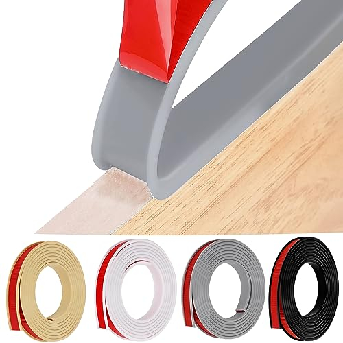 U-Form Selbstklebend Möbelkantenband, 25mm x 5m Flexible TPE Faltbarer Kantenschutz Gummi für Schrankkanten, Abschlussleiste, Deckenkanten, Arbeitsplatten (Grau)