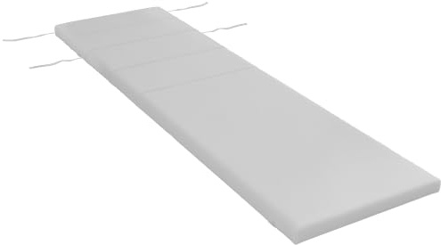 Outsunny Cuscino per Sdraio e Lettino Prendisole Imbottito Grigio Chiaro | con Poggiatesta e Lacci, Poliestere Resistente all'Acqua