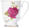 FülleMore Kaffeebecher Premium Porzellan Kaffeetasse Blumenmuster 300ml Trinkbecher mit Henkel Geschenk Keramiktasse für Tee Kaffee Milch Kakao Cappuccino Latte (Rot-Rosen)