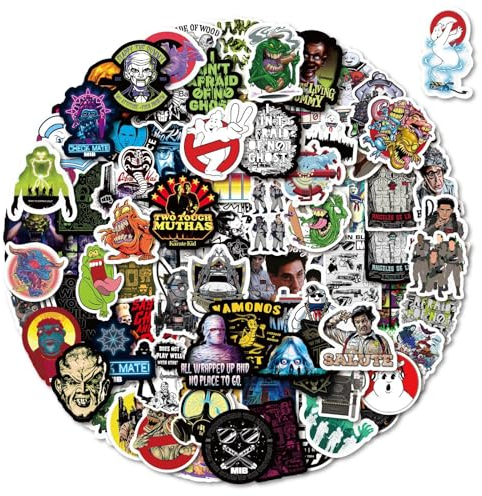 50 Stück Ghostbusters Aufkleber Auto Laptop Telefon Gitarre Skateboard Motorrad Fahrrad Ghostbusters Stickers Set Vinyl Wasserdicht Aesthetic Aufkleber für Jugendliche Kinder Erwachsene