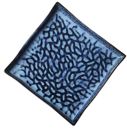 Alipis Plato De Cerámica Cuadrado 22,8 Cm Relieve, Color Dulce, Multifuncional, Para Sushi y Pasta, Uso En Restaurante y Hogar, Adecuado Para Servir Aperitivos y Fruta