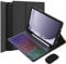 VLEAQC Keyboard Case for Samsung Galaxy Tab A9+/A9 Plus 11 Inch 2023 (SM-X210/X216/X218), Detachable Color Backlit Bluetooth Keyboard and Mouse, Slim Lightweight Stand Cover with Pen Holder,Black