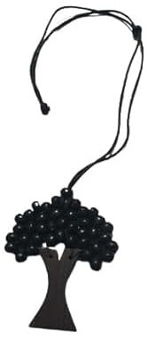 Art31 Tree of Life Necklace with Wooden Beads Adjustable from 45 to 70 cm Colour in Photo, regolabile, Steel bathroom silver and cord, Wood and rope