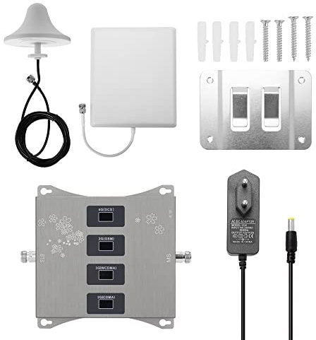 Sunydog 800 900 1800 2100 MHz Handy-Signalverstärker Quad-Band-Mobilsignalverstärker 2G 3G 4G LTE-Mobilfunkverstärker GSM DCS WCDMA-Set