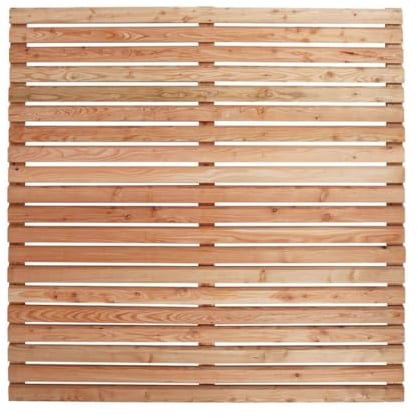 Mega Holz Sichtschutzzaun Rhombus Lärche - Set 3 Zaunfelder inkl. Material
