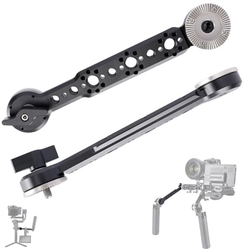NICEYRIG ARRI Rosette Arm, NATO Rail and Holes for Handgrip & Shoulder Rig | rosette extension arm, nato rail, locating holes, arri rosette, camera handgrip, shoulder rig accessory