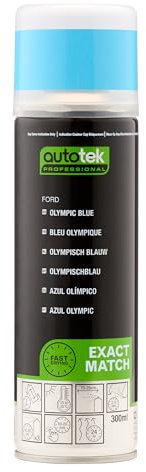 AutoTek Professional Exact Match Car Spray Paint, Ford Olympic Blue Aerosol Spray, 300 ml