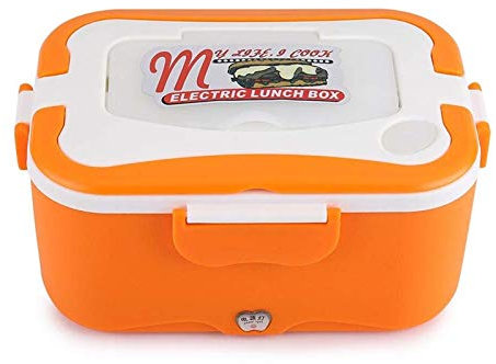 HGDXDP Chauffage électrique Gamelle 12V / 24V Voiture électrique 1.5L Portable Bento Box réchaud Container Lunchbox thermostatiques Contenants à Lunch(Orange)