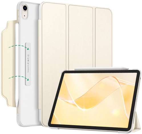 Fintie Hülle für iPad Air 11 Zoll M3 2025/ M2 2024, iPad Air 5. Generation 2022/4. Gen 10,9 Zoll Case - [Magnetverschluss] Leichte Standhülle mit Durchscheinend Mattierter Rückseite, Starlight