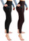 Leafigure 2er Pack Sport Leggings Damen High Waist Sporthose Damen Mit Taschen Gym Leggings Blickdicht für Sport Yoga Schwarze/Braun SM