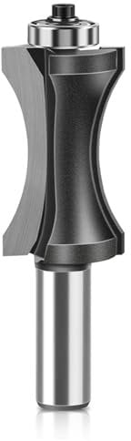 1pcs Convex Router Bits Bullnose Beading Router Bits, 12mm 1/2 Inch Shank Oval Edge Woodworking Milling Cutter Half Round Bullnose Router Bit(12X38.1mm)