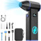 COSICOSY Compressed Air Duster, 130000RPM Electric Air Duster with LED Display & Light, 4 Gear Adjustable Mini Air Blower for PC Keyboard Cleaning, Rechargeable Cordless Air Blower for Car and Home