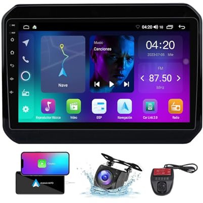 ZZPHKK Android 13 Autoradio für Suzuki Ignis 2016-2020, 9 Zoll Touch Display Auto Radio Player mit Carplay Android Auto/GPS Navi/DSP/4G WiFi/FM RDS DAB+/Bluetooth Freisprecheinrichtung(NF-2)