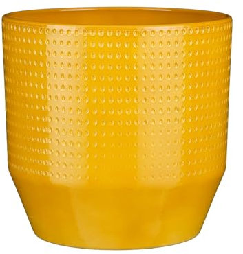 Mica Decorations Pot de fleurs Nola - 23x23x22 cm - Céramique - Ocre