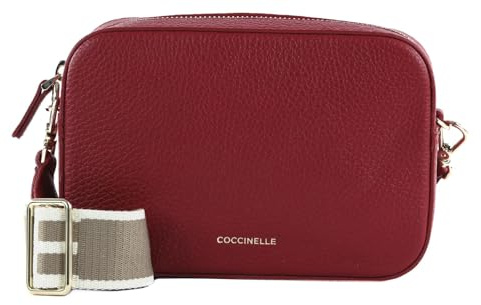 Coccinelle Leder Umhängetasche Tebe Crossover Bag Sangria beere