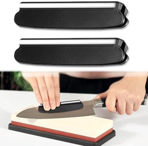 Votvlog 2 PCS Schleifhilfe Set, Kantenschleifhilfen, Schleifhilfe Messer, Manuelles Messerschärfer Winkel Halter für Schärfen, Messerschärfer Hilfsmittel, Praktisches Schärfzubehör für Küchen, Schwarz