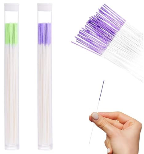 JEYORZY Lot de 120 Nettoyeurs pour Trou d'oreille, Ligne de Nettoyage pour Trou d'oreille, Nettoyeur Trou Boucles d'oreilles, Élimination des odeurs, Avec 2 Tubes de Rangement en Plastique