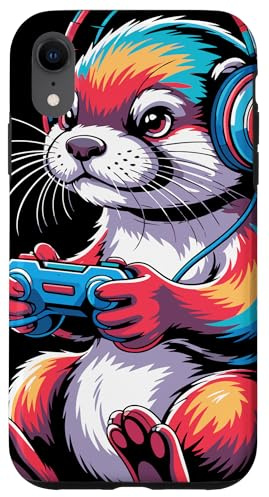 Gaming Otter Headphones Controller Animal Gamer Gaming Custodia per iPhone XR