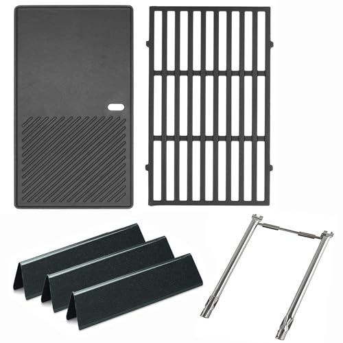 WELL GRILL BBQ Spirit Lot de 200 pièces de rechange pour barbecue à gaz Weber Spirit E210 S210 E220 S220 7635 Flavorizer Bars 69785 Brûleur 7637 44,5 cm Grille de cuisson en fonte pour Weber Spirit 2