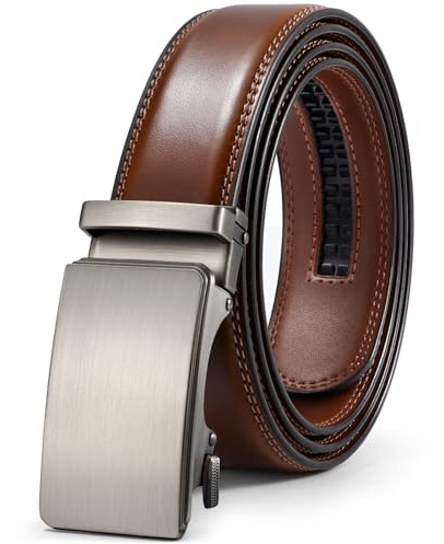 VONMELLI Gürtel Herren Ratschen Ledergürtel Automatikschließe Gürtel für Business Anzug & Jeans Arbeitsgürtel 35mm Breite Größe Angepasst